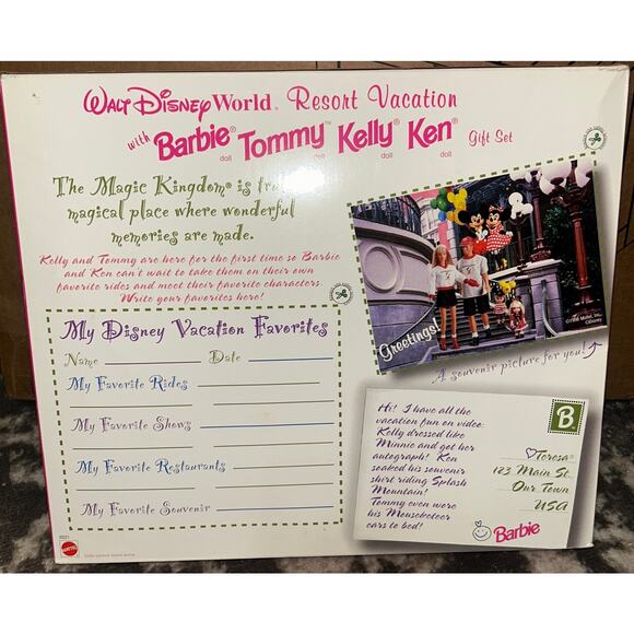 Mattel Walt Disney World Resort Vacation Barbie, Kelly, Tommy, & Ken Dolls (NEW) - Picture 4 of 4